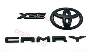 lot 4666 image: 2018 - 2022 TOYOTA CAMRY XSE BLACK OUT EMBLEM OVERLAY KIT GEN OEM (00016-32092)