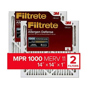 lot 4684 image: Filtrete 14x14x1, AC Furnace Air Filter, MPR 1000, Micro Allergen Defense, 2-Pack (exact dimensions 13.81 x 13.81 x 0.81)