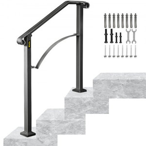 lot 6586 image: Iron Handrail Arch Step Hand Rail #2 Railing Rail Fits 2 Steps Paver Home may vary from stock photos