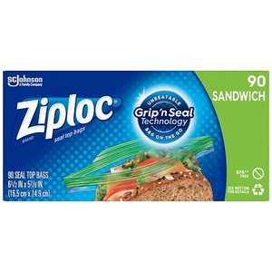 lot 6589 image: Ziploc Sandwich Bags 90 ct