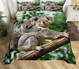 lot 6593 image: Koala Bedding Set for Girls Boys Kids Koala Family Print Comforter Cover Set Wild Animal Room Decorative Duvet Cover Nature Bedspread Cover Twin Size 3Pcs Bedclothes(This is a cover not a comforter)