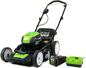 lot 8815 image: Greenworks Pro 80V 21 Brushless Cordless Lawn Mower
