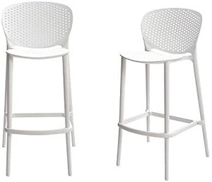 lot 8817 image: Amazon Basics High Back IndoorOutdoor Molded Plastic Barstool