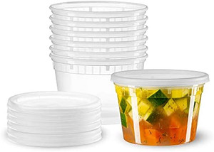 lot 8856 image: ZEML 16 oz. Deli Food Storage Containers With Leak-proof Lids