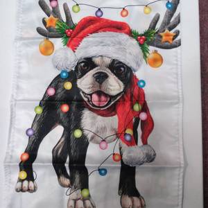 lot 9090 image: GARDEN FLAG CHRISTMAS DOG