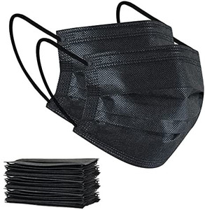 lot 9103 image: 100Pcs Disposable Face Masks, Black Face Mask, Disposable Mask
