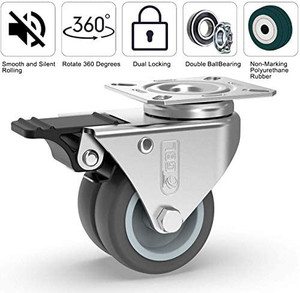 lot 9109 image: Caster Wheels with Brakes 1  wheels only
