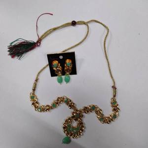 lot 9117 image: Touchstone Indian Bollywood Gorgeous Intricate Workmanship Sparkling Colorful Rhinestone Crystal Wedding Designer Jewelry Necklace Set