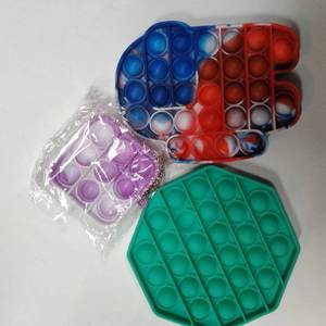 lot 9122 image: 3 pack POP IT  AMONG US , OCTAGON, SMALL SQUARE KEYCHAIN