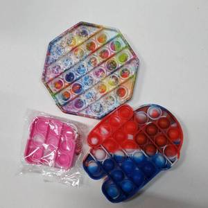 lot 9126 image: 3 pack POP IT  AMONG US , OCTAGON, SMALL SQUARE KEYCHAIN