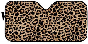 lot 9136 image: Windshield Sunshade Cover Foldable Personalized Auto Car Sun Shade Heat Shield Sun Visor Mat for Car SUV Trucks Leopard Print