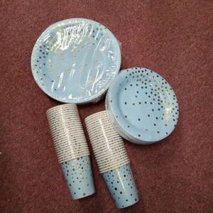 lot 9155 image: PARTY PACK , PLATES SMALL AND BIG AND CUPS 50 CUPS