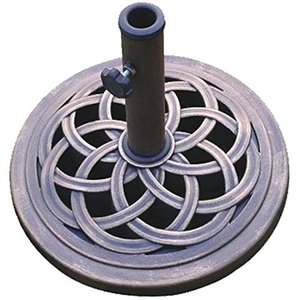 lot 10046 image: DC America UBP18181-BR 18-Inch Cast Stone Umbrella Base, Made from Rust Free Composite Materials, Bronze Powder Coated Finish