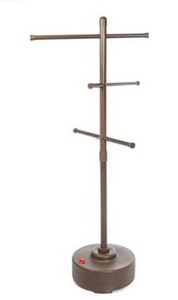 lot 10059 image: Milliard Freestanding Portable Outdoor Towel Tree Three Adjustable Bars Weath...