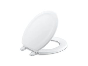 lot 10061 image: KOHLER K-4648-0 Stonewood Wooden Toilet Seat, One Size, White
