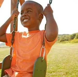 lot 10090 image: Heavy Duty Green Swing Seat - 58 Vinyl Coated Chain Backyard Playground Swing for Replacement or Accessories
