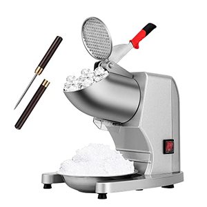 lot 10108 image: VIVOHOME 11 Inch Height Electric Dual Blades Ice Crusher Shaver Snow Cone Maker Machine Silver 143lbshr with Ice Pick for Home and Commercial Use