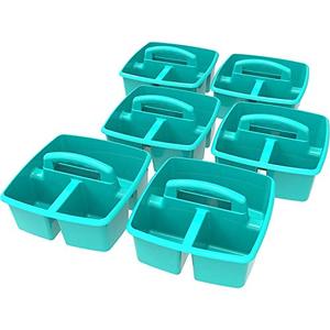 lot 10115 image: Storex Small Stackable Cubby Bin, 6-Pack Teal