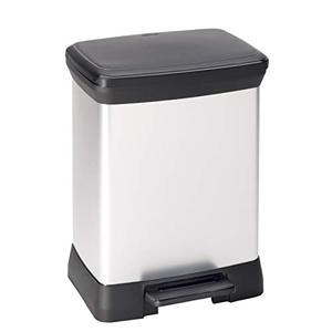 lot 10141 image: Curver Deco Bin 30 Liter Perfect for Household Use Indoor for Garbage Disposal, Recycling, Grey