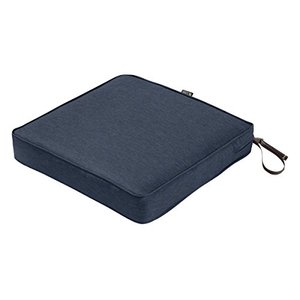 lot 10143 image: Classic Accessories Montlake Water-Resistant 19 x 19 x 3 Inch Square Outdoor Seat Cushion, Patio Furniture Chair Cushion