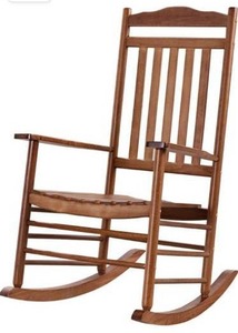 lot 10144 image: B&Z KD-28N Wooden Rocking Chair Simple Porch Rocker Outdoor Indoor Oak