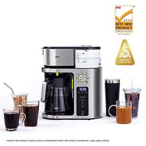 lot 10181 image: Braun MultiServe Coffee Machine 7 Programmable Brew Sizes  3 Strengths  Iced Coffee, Glass Carafe (10-Cup), Stainless Steel, KF9070S
