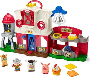 lot 10195 image: Fisher-Price Little People Caring for Animals Farm Playset with Smart Stages learning content for toddlers and preschool kids
