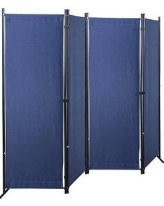 lot 10220 image: GOJOOASIS Room Dividers Folding Privacy Screens 4 Panel Partition (Blue)