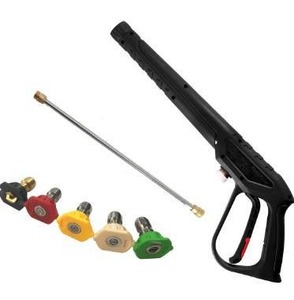 lot 10222 image: WXNANY High Pressure Washer Gun with Replacement Wand Extension 5 Adjustable Nozzle Tips for Cars Fences Driveways Patios, M22-14mm Fitting, Max 3600 PSI, 6.6GPM