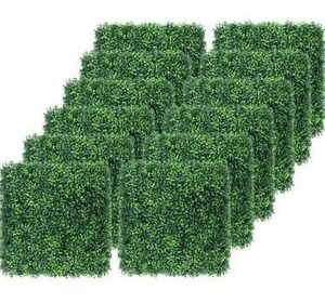 lot 10229 image: 12PCS 20 X 20 Artificial Boxwood Topiary Hedge Plant Grass Backdrop Wall UV Protection Indoor Outdoor Privacy Fence Home Decor Backyard Garden Decoration Greenery Walls