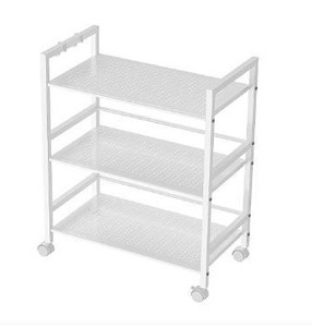 lot 10233 image: SINGAYE 3 Shelf Metal Rolling Utility Cart Storage Organizer Cart for Bathroom Kitchen Stainless Steel Gray