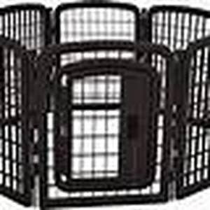 lot 10146 image: Amazonbasics 8-panel Plastic Pet Pen Fence Enclosure Gate 59 X 58 X 28, Black