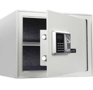 lot 10279 image: Grokk 1.2 Cu.ft Fingerprint Safe Box, Auto Open Steel Security Combination Lock Box, Digital Password Safe Deposit Box, Cash Box, Home Office Cabinet Cash Storage (White)