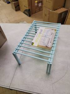 lot 10313 image: Kitchen Expandable Cabinet Shelf Adjustable Countertop Organizer Storage Rack