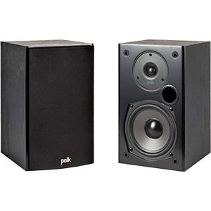lot 10329 image: (Two) Polk Audio T15 100 Watt Home Theater Bookshelf Speakers Hi-Res Audio with Deep Bass Response  Dolby and DTS Surround  Wall-Mountable Pair, Black