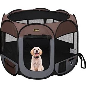 lot 10333 image: WOWLAND Foldable Pet Playpen - Portable Dog Playpen for Small Medium Dogs with Removable Mesh Cover, Collapsible Exercise Puppy Cat Playpen Dog Tent for Indoor Outdoor Use, No Assembly Required