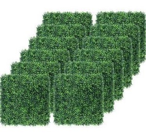 lot 10338 image: 12PCS 20 X 20 Artificial Boxwood Topiary Hedge Plant Grass Backdrop Wall UV Protection Indoor Outdoor Privacy Fence Home Decor Backyard Garden Decoration Greenery Walls