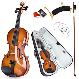 lot 10344 image: Violin 44 Full Size,Kmise Solid Wood Fiddle Set for Adults Beginners Students,with Violin Bow,Hard Case with Hygrometer,Shoulder Rest,Rosin,Extra Strings