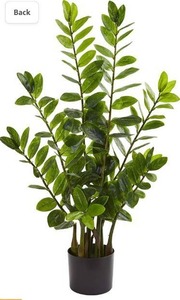 lot 10350 image: Nearly Natural 3 Zamioculcas Artificial Silk Plants, Green