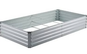 lot 10355 image: zizin Large Raised Garden Bed Kit 8x4x1FT Outdoor Rustproof Bottomless Metal Planter Box for Vegetables, Grey