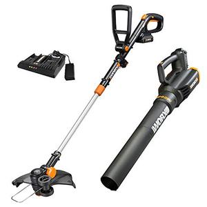 lot 10363 image: WORX 20V GT Revolution 12 Cordless String Trimmer & Turbine Leaf Blower Power Share Combo Kit - WG930.2 (Batteries & Charger Included)
