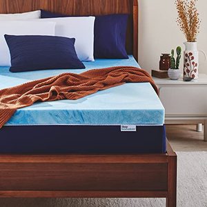 lot 10370 image: Sleep Innovations 3 Inch Cooling Gel Infused Memory Foam Mattress Topper, King Size, Cool Comfort, Medium Support