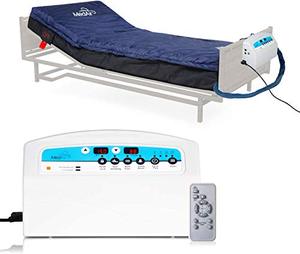 lot 10384 image: Medical MedAir Low Air Loss Mattress Replacement System with Alarm, 8 with Quilted Cover Fully Digital with Remote Control