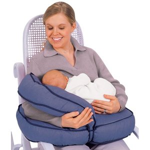 lot 74033 image: Leachco Natural Boost Adjustable Nursing Pillow, Denim