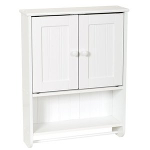 lot 74043 image: Zenna Home 2-Door Country Cottage Wall Cabinet, White