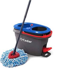 lot 74048 image: O-Cedar EasyWring RinseClean Microfiber Spin Mop & Bucket Floor Cleaning System, Grey