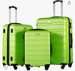lot 74050 image: COOLIFE Luggage 3 Piece Set Suitcase Spinner Hardshell Lightweight TSA Lock 4 Piece Set