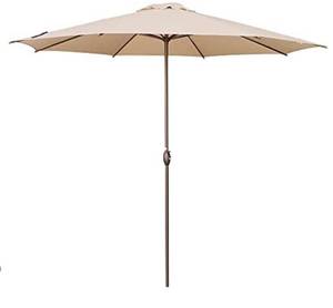 lot 74065 image: Abba Patio 11ft Patio Umbrella Outdoor Umbrella Patio Market Table Umbrella with Push Button Tilt and Crank for Garden, Lawn, Deck, Backyard & Pool, Beige