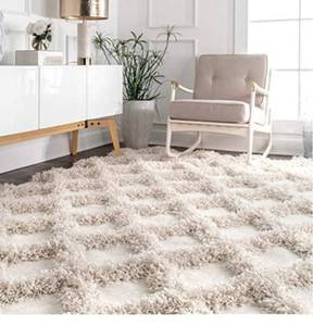 lot 74071 image: nuLOOM Francene Diamond Trellis Shag Area Rug, 4 x 6, Ivory