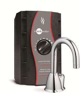 lot 74081 image: InSinkErator H-HOT100SN-SS Instant Hot Water Dispenser System with Stainless Steel Tank, 1, Satin Nickel